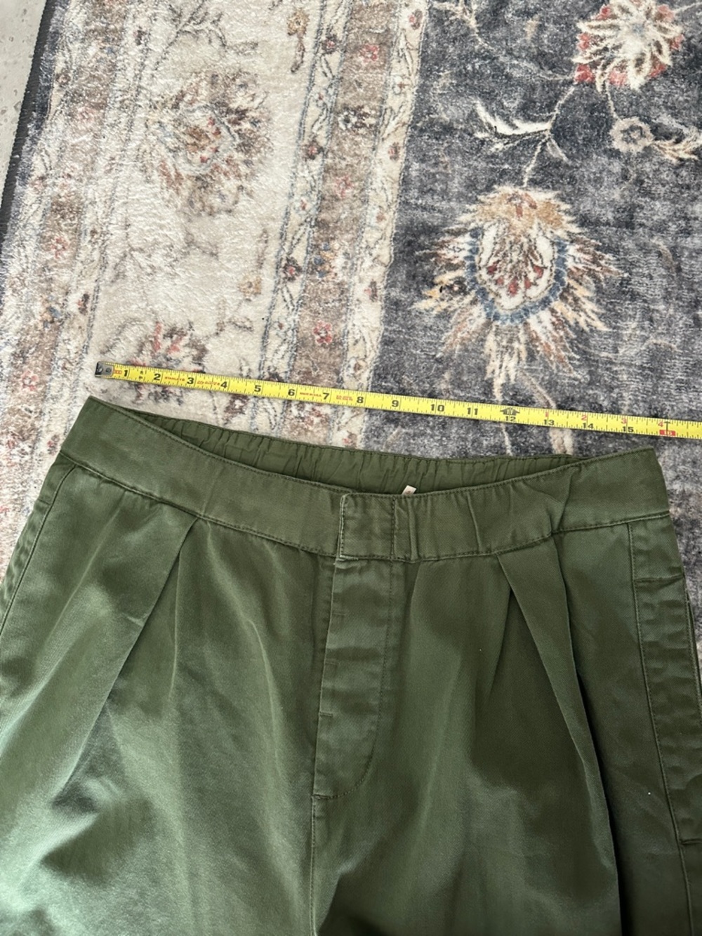 Free People Olive Green After Love Pleated Wide-Leg Cuffed Pants - Picture 5 of 7